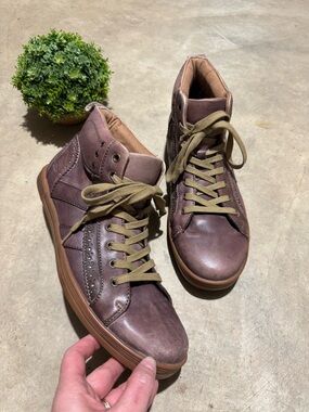 Bed Stu Brentwood Leather Sneakers Men Size 10.5 Lace Up High Top Brown Comfort